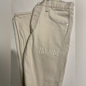 Helmut Lang Off-white Embroidered Masc Hi Straight Jeans
